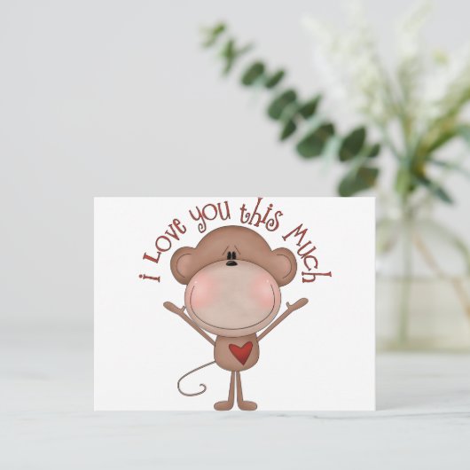 I Liebe Sie MONKEY Postkarte (Stehend Vorderseite)