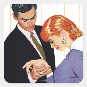 I Liebe Sie, Mutter Girl Quadratischer Aufkleber