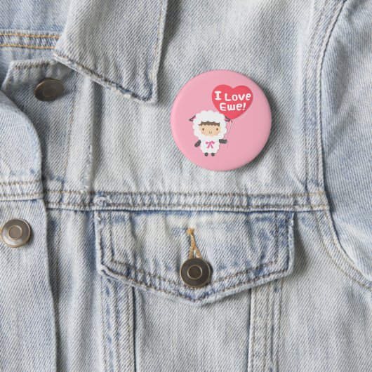 I Liebe Sie Mutterschaf-niedlicher Button (Beispiel)