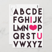 I LIEBE SIE - Niedliche Alphabet Postkarte (Vorne/Hinten)