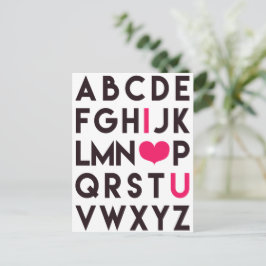 I LIEBE SIE - Niedliche Alphabet Postkarte