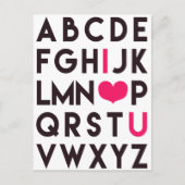 I LIEBE SIE - Niedliche Alphabet Postkarte (Vorderseite)