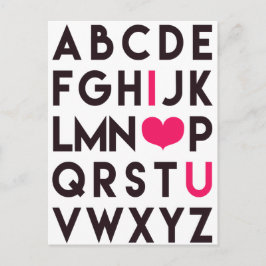 I LIEBE SIE - Niedliche Alphabet Postkarte