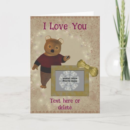 I Liebe Sie Niedliche Bärenrahmen Personalisiertes Karte (Vorderseite)