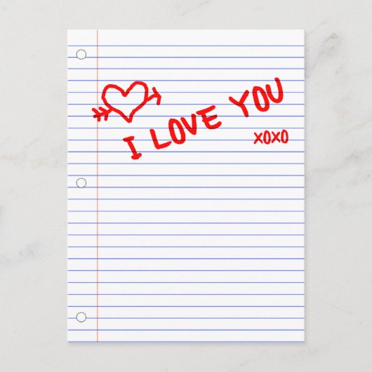 i Liebe Sie: Notebook Postkarte (Vorderseite)
