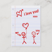 i Liebe Sie Notebook zufällige Liebe Notizen Visitenkarte (Vorderseite)