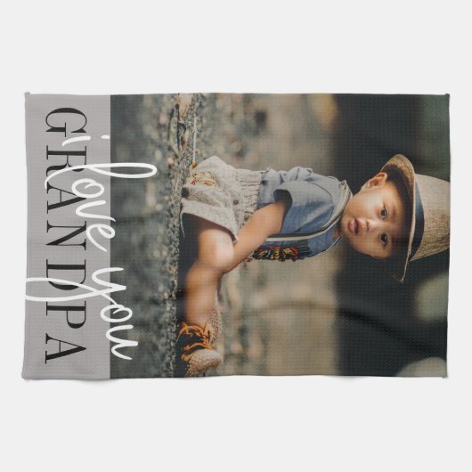 I Liebe Sie Opa Custom Foto Geschirrtuch (Horizontal)