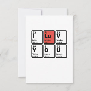I Liebe Sie Periodic Table Dankeskarte
