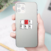 I Liebe Sie Periodische Tabelle Aufkleber (Telefon)