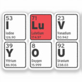 I Liebe Sie Periodische Tabelle Aufkleber (Vorderseite)
