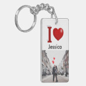 I Liebe Sie Personalisiert Valentinstag Foto Schlüsselanhänger (Vorderseite links)