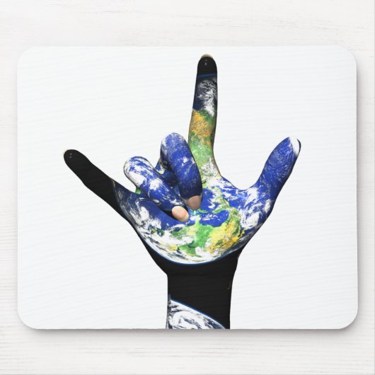 I Liebe Sie Planeten-Erde Mousepad (Vorne)