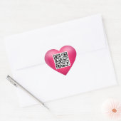 I Liebe Sie QR Code Rosa Herz-Aufkleber (Umschlag)