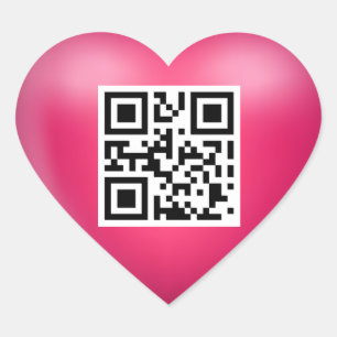 I Liebe Sie QR Code Rosa Herz-Aufkleber