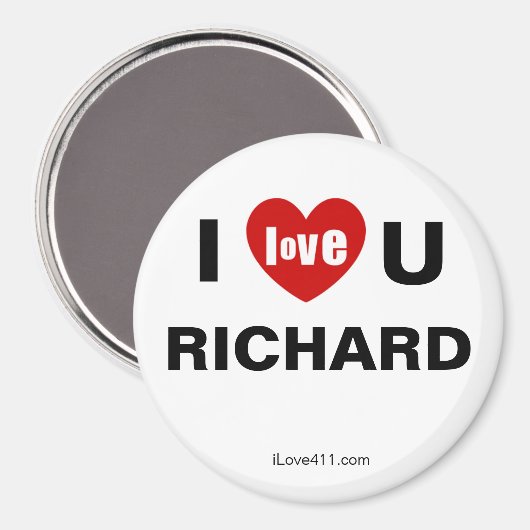 I Liebe Sie RICHARD Kühlschrankmagnet (Vorderseite/Rückseite)