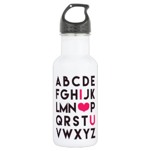 I LIEBE SIE - romantische Alphabet-Wasser-Flasche Edelstahlflasche