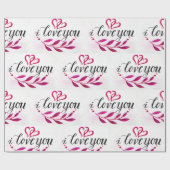 i Liebe Sie Romantische Herzen verbinden Geschenkpapier (Flach)