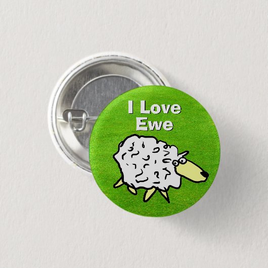 I Liebe Sie - Romantischer Cartoon für Schafdesign Button (Vorne & Hinten)