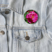 I Liebe Sie rosa Blume Button (Beispiel)