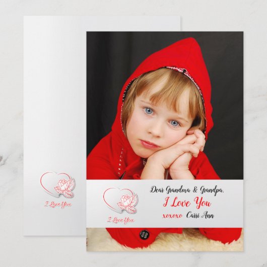 I Liebe Sie Rose Fotokarte (Vorne/Hinten)