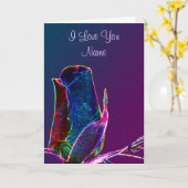 I Liebe Sie Rosenknospe Blume Personalisiert Karte (Gelbe Blume)