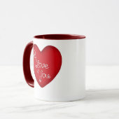 I Liebe Sie rote Herz-Wecker-Kaffee-Tasse 15 Unze Tasse (Vorderseite Links)