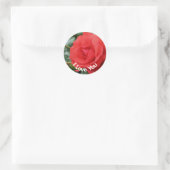 I Liebe Sie Rote Rose Blume  Runder Aufkleber (Tasche)