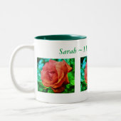 I Liebe Sie Rote Rose Personalisiert Zweifarbige Tasse (Links)