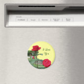 I Liebe Sie Rote Rosen Blume Foto Magnet (In Situ (Geschirrspüler))