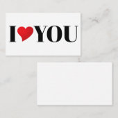 I Liebe Sie roten Herz moderne Typografie niedlich Begleitkarte (Vorne/Hinten)