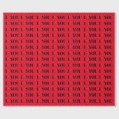 I Liebe Sie roten Herzmoderne Typografie Geschenkpapier (Flach)