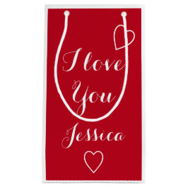 I Liebe Sie Roter Personalisierter Name Kleine Geschenktüte