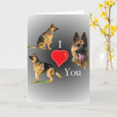 I Liebe Sie Schäferhund Karte (Gelbe Blume)