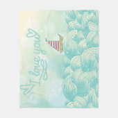 I Liebe Sie Segelboot Fleecedecke (Vorderseite)