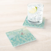 I Liebe Sie Segelboot Glasuntersetzer (Schrägansicht)