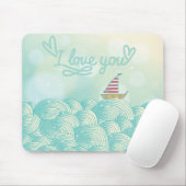 I Liebe Sie Segelboot Mousepad (Mit Mouse)