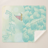 I Liebe Sie Segelboot Sherpadecke (Vorderseite (Horizontal))