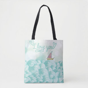 I Liebe Sie Segelboot Tasche