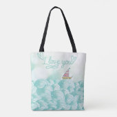 I Liebe Sie Segelboot Tasche (Rückseite)