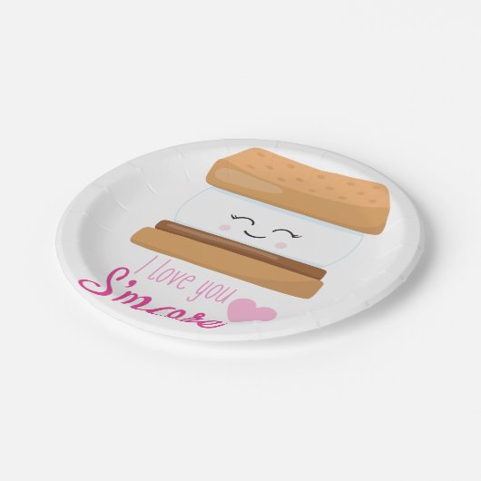 I Liebe Sie Smore Pappteller (Schrägansicht)
