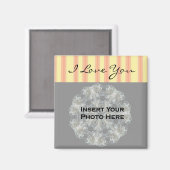 I Liebe Sie Stripte benutzerdefinierte Foto-Magnet Magnet (Vorderseite/Rückseite)