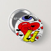 I LIEBE SIE SYMBOLE BUTTON (Vorne & Hinten)