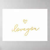 i Liebe Sie TEXT GOLD HERZ WALL Foliendrucke (Vorderseite)