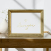 i Liebe Sie TEXT GOLD HERZ WALL Foliendrucke