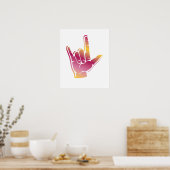 I Liebe Sie Unterschreiben taube Kultur Pride Taub Poster (Küche)