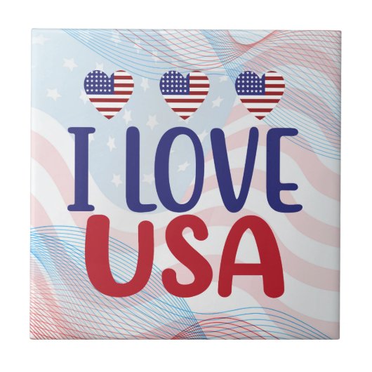 I Liebe Sie USA-65789 T - Shirt Fliese (Vorderseite)