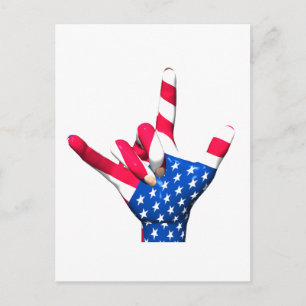 I Liebe Sie USA Flaggen Postkarte