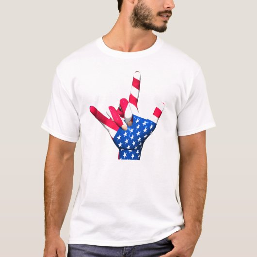 I Liebe Sie USA-Flaggen-T - Shirt (Vorderseite)