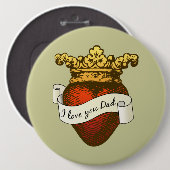 I Liebe Sie Vater Button (Vorne & Hinten)