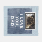 I Liebe Sie, Vater-dunkelblaue kundenspezifische Fleecedecke (Vorderseite (Horizontal))